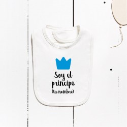Babero algodón - Soy el príncipe (PERSONALIZABLE)