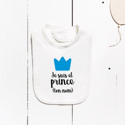 Bavoir en coton - Je suis le prince (PERSONNALISABLE)