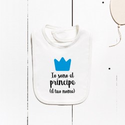 Babero algodón - Soy el príncipe (PERSONALIZABLE)