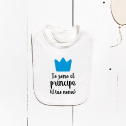 Bavoir en coton - Je suis le prince (PERSONNALISABLE)