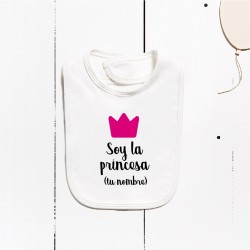 Babeiro algodón - Son a princesa (PERSONALIZABLE)