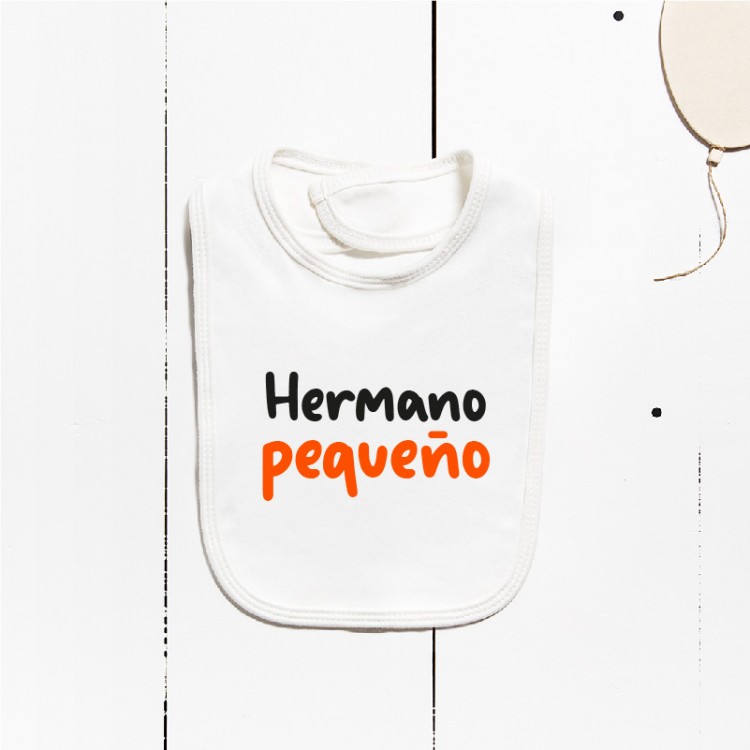 Babero algodón - Hermano/a pequeño/a (PERSONALIZABLE)