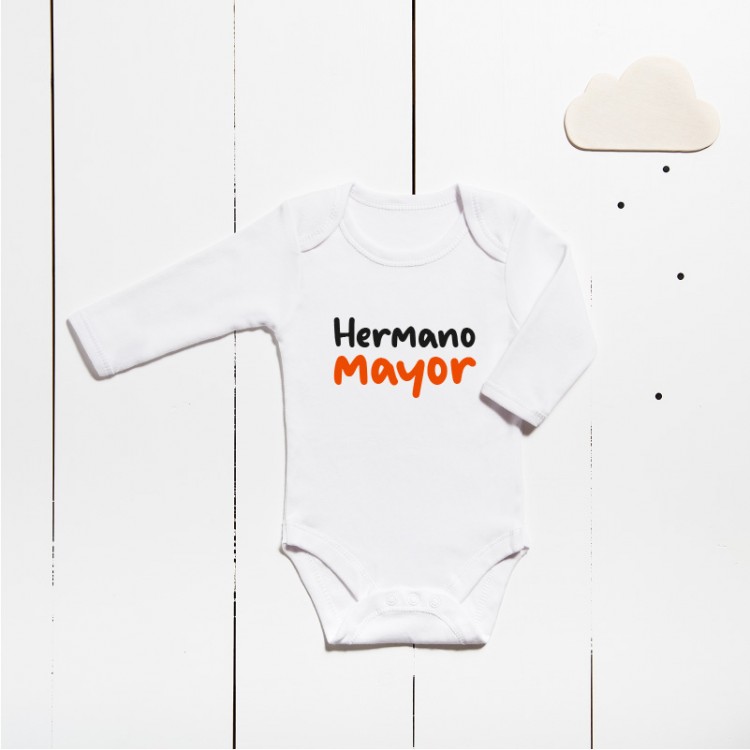 Body algodón - Hermano/a mayor (PERSONALIZABLE) Body algodón - Hermano/a mayor (PERSONALIZABLE)
