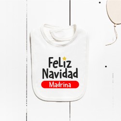 Babero algodón - Feliz Navidad (PERSONALIZABLE)